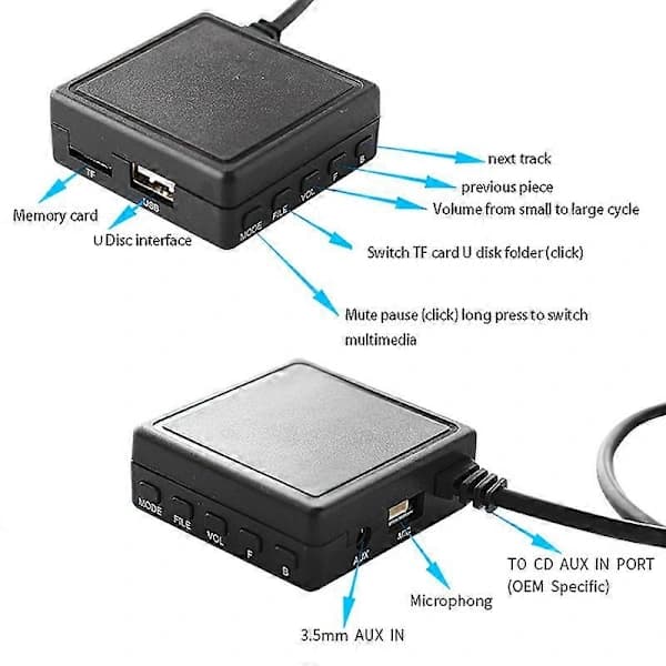 Auton Bluetooth-moduuli 6-nastainen AUX TF USB-sovitin Langaton radiosoitin Stereon äänimoduuli Renault 2005-2011, SE
