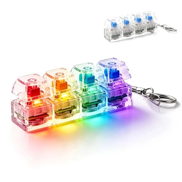 2-pack Keyboard Key Fidget Toy Keychain Stress Reliever in Black and White[JUN],FS