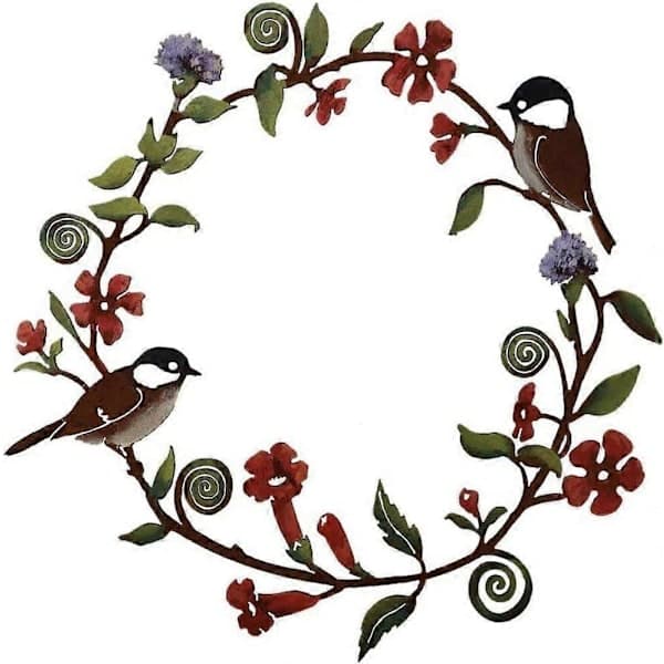 Decorative Metal Door Wreath, Modern Wall Decor for Year-Round Use, AB