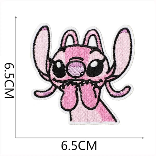 16 st Lilo & Stitch broderade stryklappar för kläder, jackor, A
