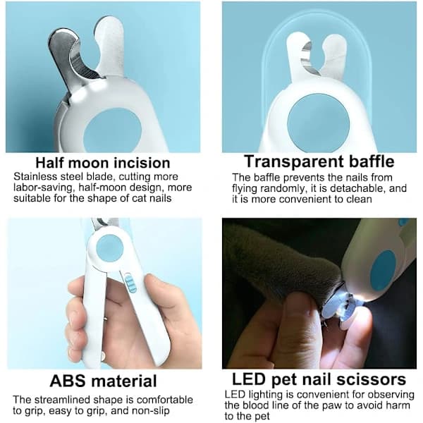 Pet Nail Clippers, Professional Grooming Tool with LED Light, SE