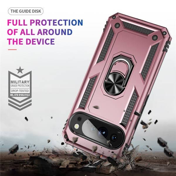 Google Pixel 10 / 10 Pro Deksel Armor Ring Hybrid Rosegull,SE