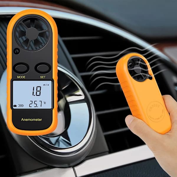 Digital Anemometer LCD Vindhastighetsmätare Luftflödeshastighetsmätare, A