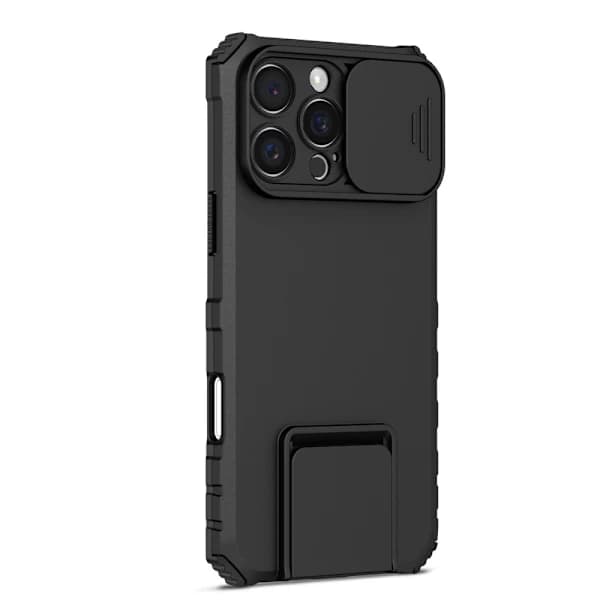 Kickstand-deksel iPhone 16 Pro Kamerabeskyttelse Svart, SE