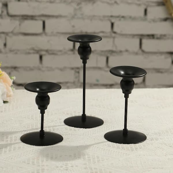 Ljusstake för bordsdekoration, 3-pack, metallljusstake, A