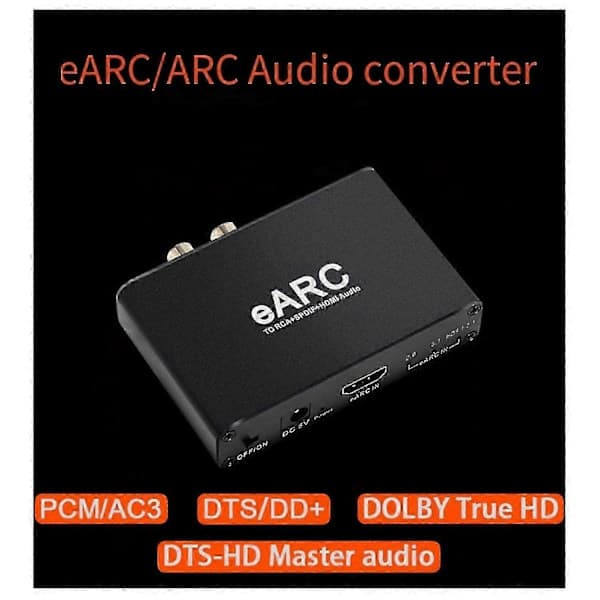 HDMI EARC ARC Lydudtrækker 192Khz Konverter til RCA-adapter til digitalt tv-lyd, AB