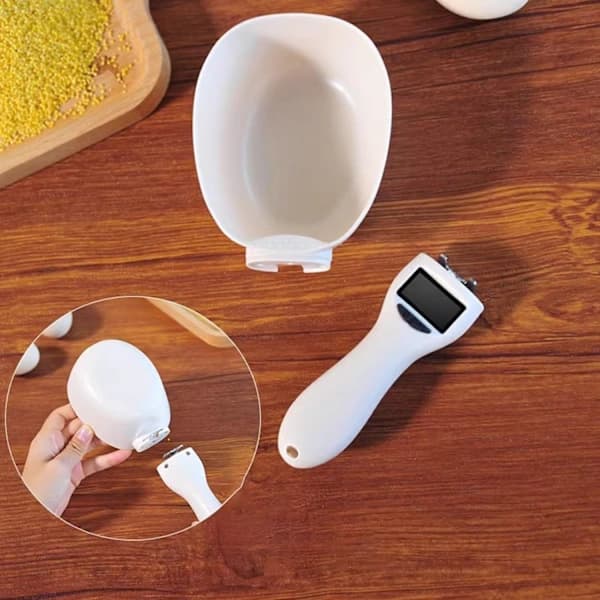 Food Measuring Spoon Scale, Digital Measuring Spoon Scale, Weighing Spoon Scale, with Display and Replaceable Spoons, for Portioning Food (1 pc), FS