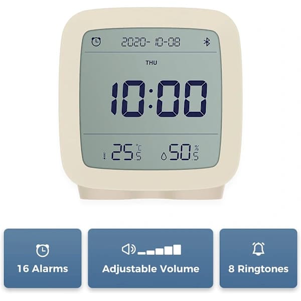 Bluetooth-väckarklocka, smart digital appstyrd klocka med datum, tid, temperatur, A