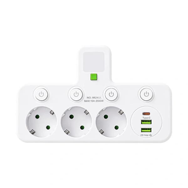 USB-C Smart Power Strip with European Standard Switch, SE