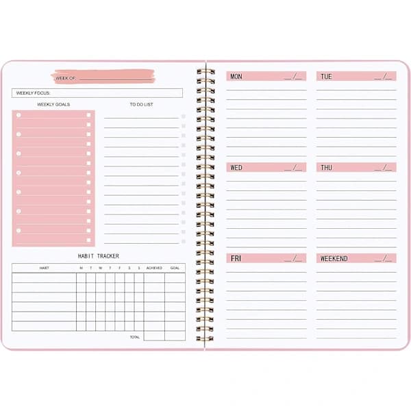 Weekly Planner Notebook, Undated A5 Planning Book Daily Planner To Do List Diary, Weekly Goal Pla,SE