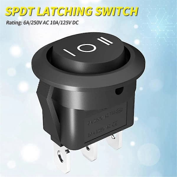 10 pcs KCD1 12V 3-Pin 3-Position ON Off ON DC Round Rocker Switch, SE