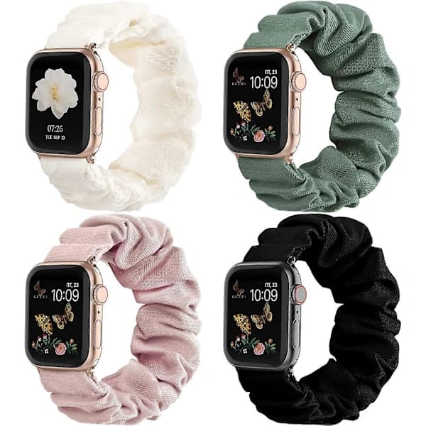 Heytea Kompatibel med Apple Watch Rem Scrunchie 38mm 40mm 41mm 42mm 44mm 45mm Søde Trykte Elastiske Solo Loop Ar,SE
