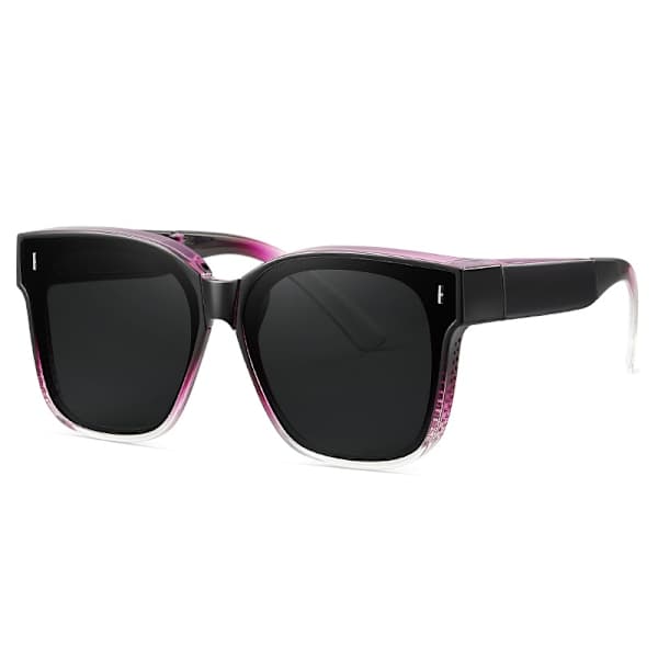 Foldable Suncovers Sunglasses Over Glasses Black/Pink black black,AB