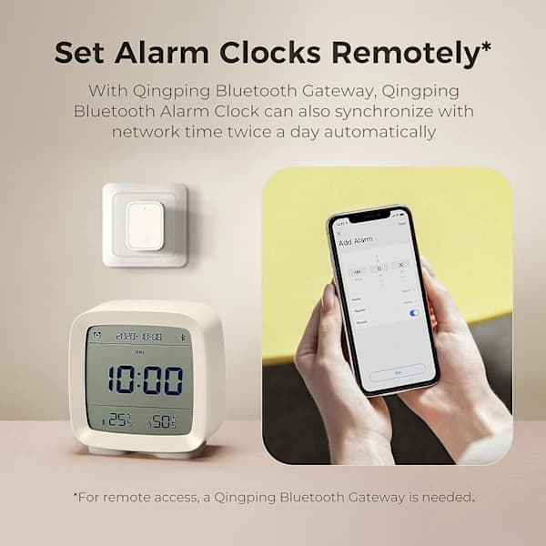Bluetooth-väckarklocka, smart digital appstyrd klocka med datum, tid, temperatur, A