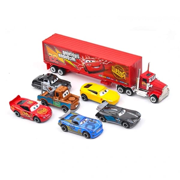 7-pack Blixten McQueen Jackson Storm Farbror K Lastbil Diecast Elem, A