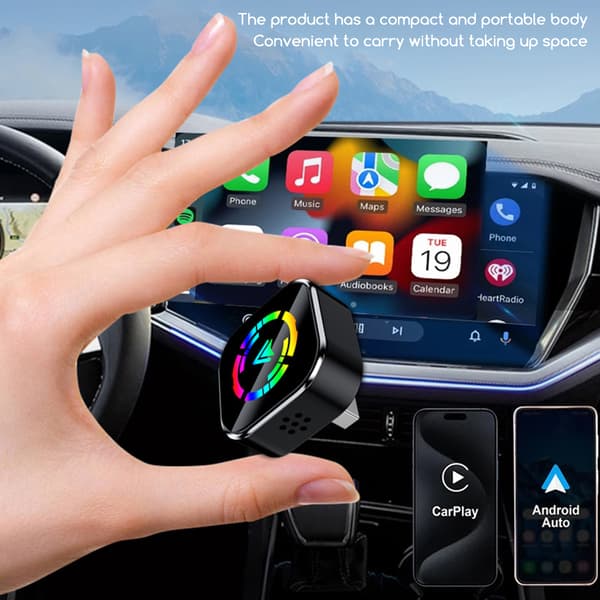 Trådlös CarPlay & Android Auto Adapter – 2-i-1 Trådlös Adapter för iPhone & Android – Snabb & Stabil Anslutning för Sömlös Bilintegration E na