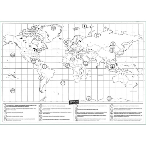 Scratch Map / World Map - 42 x 30 cm Black, AB