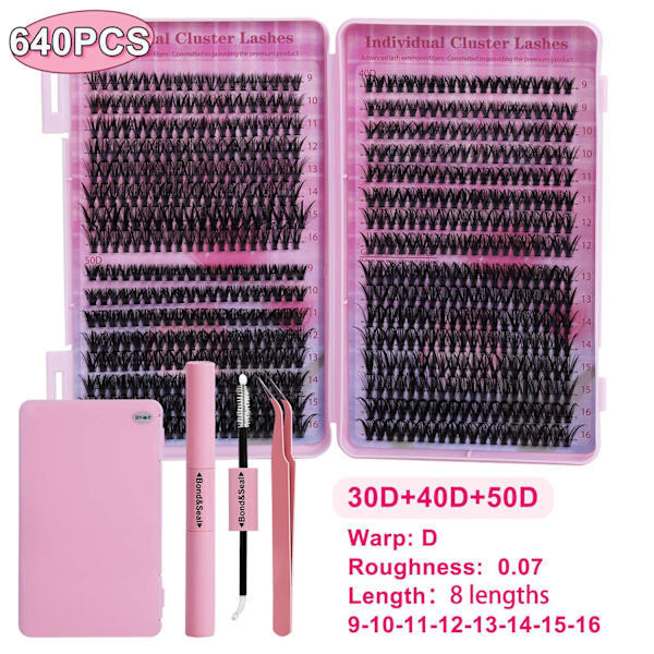 Black Friday False Eyelashes Set with Storage Box - Individual False Eyelashes - Volume Lashes Black, AB