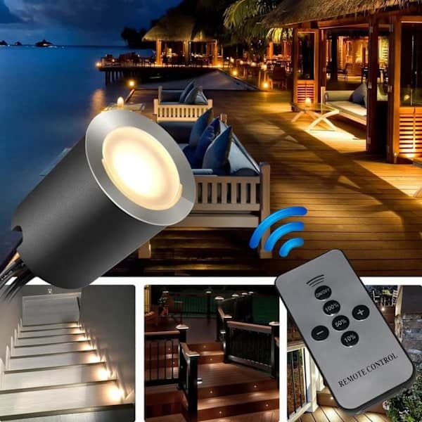 LED Dimmer, SMY Patio Lighting Dimmer with Wireless RF Remote Control, IP67 Waterproof for Dimming LED Lights, AB