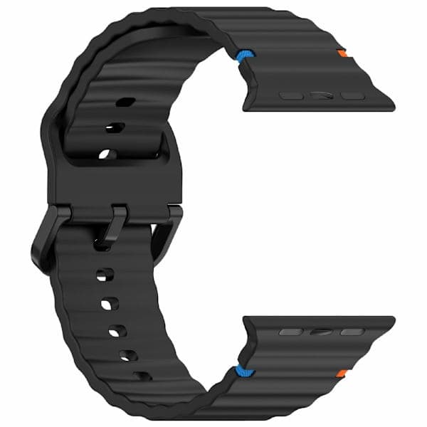 Apple Watch 42/44/45/46/49 mm Silicone Wave Strap Black,AB
