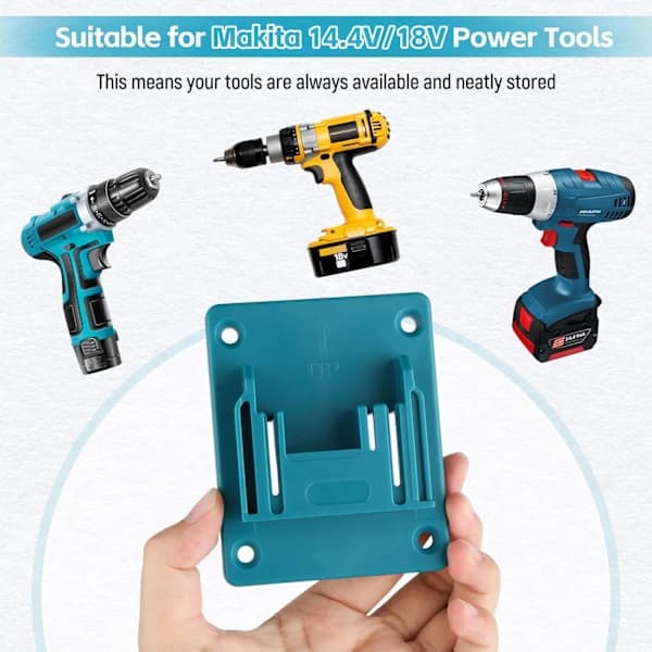5-pack Wall Mounted Tool Holder for Makita 18V Power Tools, Power Tool Drill Holder with 20 Screws, SE
