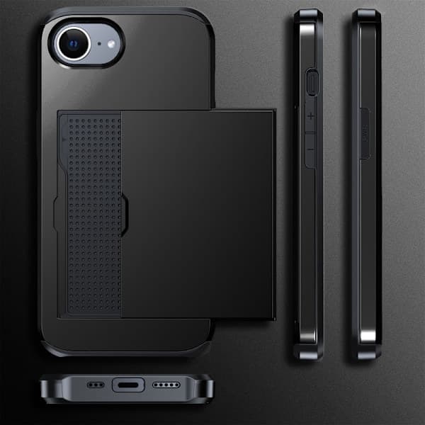 Sopii Armor-korttipidikekuoreen iPhone 17e:lle - Musta Musta,AB
