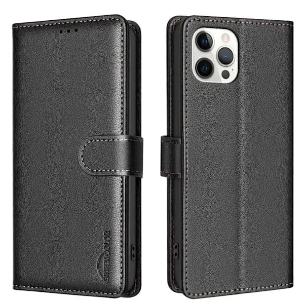 Etui kompatibelt med iPhone 12/12 Pro etui - RFID-blokering og stativ