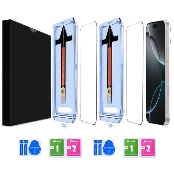 iPhone 16 Pro Max 2-PACK Skärmskydd Heltäckande Härdat Glas na