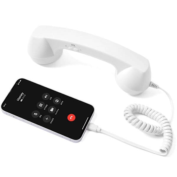 USB-C Retro Handset for Mobile Phones - Plug & Play Receiver Radiation-Proof Comfortable Calling for iPhone & Android, AB