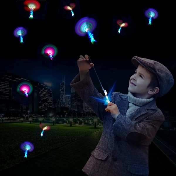 50 st LED Pilhelikopter Flygleksak Party Rolig Present Elastisk, A
