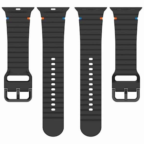 Apple Watch 42/44/45/46/49 mm Silicone Wave Strap Black,AB
