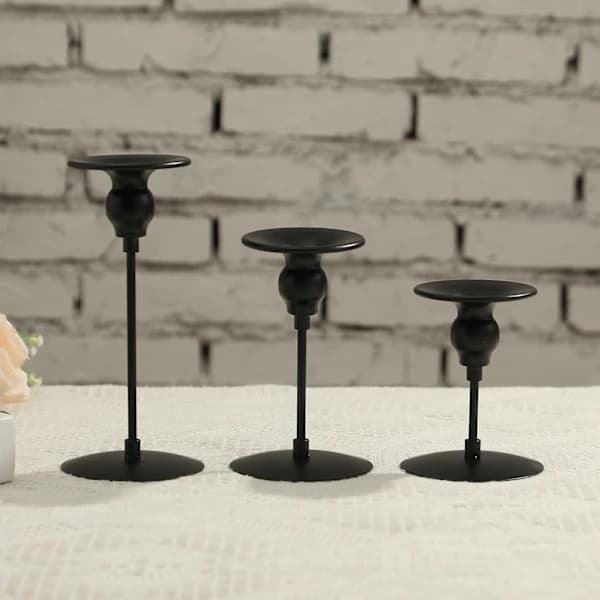 Ljusstake för bordsdekoration, 3-pack, metallljusstake, A