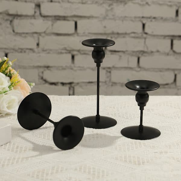 Ljusstake för bordsdekoration, 3-pack, metallljusstake, A
