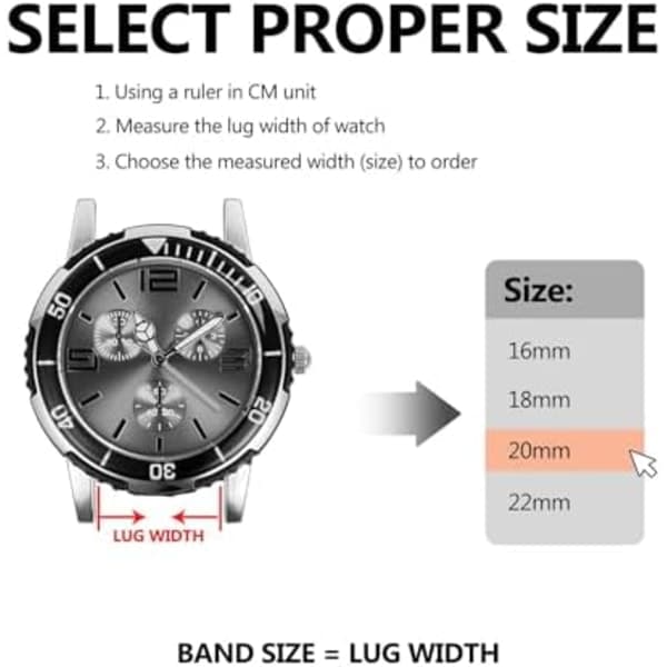 Nylonarmband, justerbara flätade loop-remmar för män och kvinnor 20mm, A