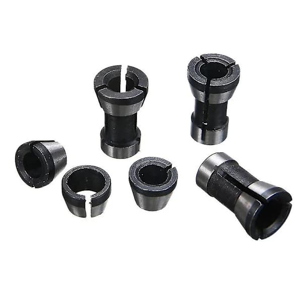 8 stk. højpræcisionsadapter spændepatron sæt 6mm/6.35mm/8mm spændepatron graveringsfræser router_Super gave sort sølv, AB
