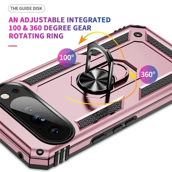Google Pixel 10 / 10 Pro Deksel Armor Ring Hybrid Rosegull,SE