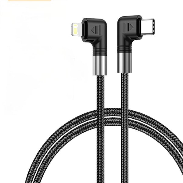 Lightning to USB-C cable with angled connectors, 5A, 30W, 2m, AB