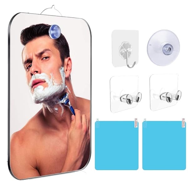 INF Wall-mounted Shower Mirror with Hook and Anti-fog, AB