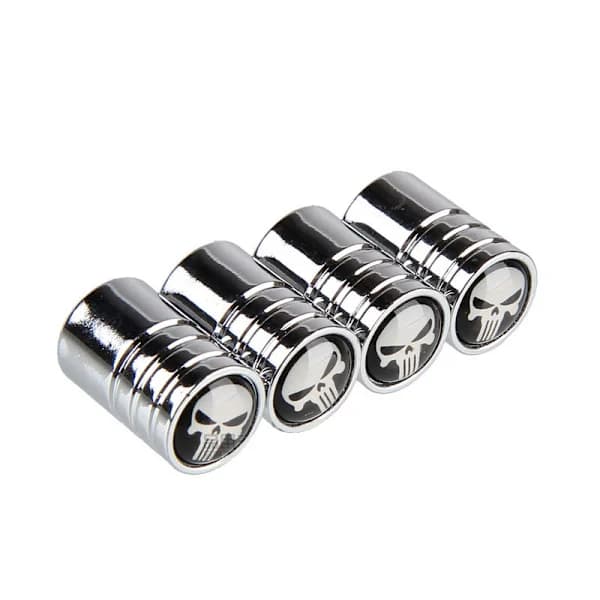 Däckventilhatt, ventilkåpa med dödskallemönster - Silver, A