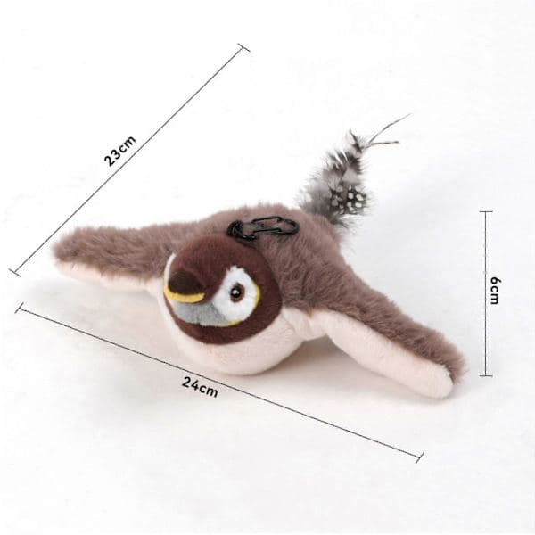 Electronic Interactive Flying Bird Cat Toy Hanging Pet Flapping Wings Sparrow, EN