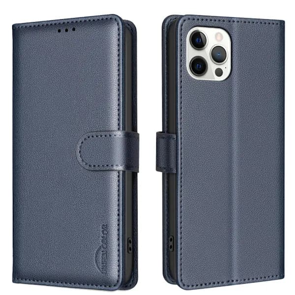 Etui kompatibelt med iPhone 12/12 Pro-etui - RFID-blokkering og stativ