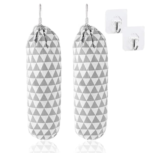 Plastpåsehållare - 2-pack väggmonterad hållare för plastpåsar, A