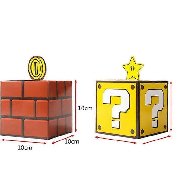 20-pack Super Mario Party Present Boxes - Brick & Question Mark Birthday Decorations-FD-,SE
