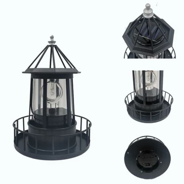 LED Solar Lighthouse 360 Degree Rotating Lamp Yard Decoration, SE