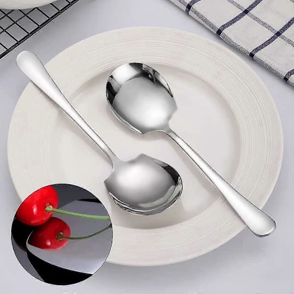 2 Pcs Stainless Steel Large Buffet Serving Spoons Stainless Steel Serving Spoon Silver Long Handle Serving Spoons,SE
