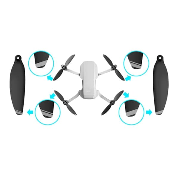 2 par RC Drone 4726F Propeller Erstatning Støjreduktion Passer til DJI Mavic Mini (Hvid Sort), AB