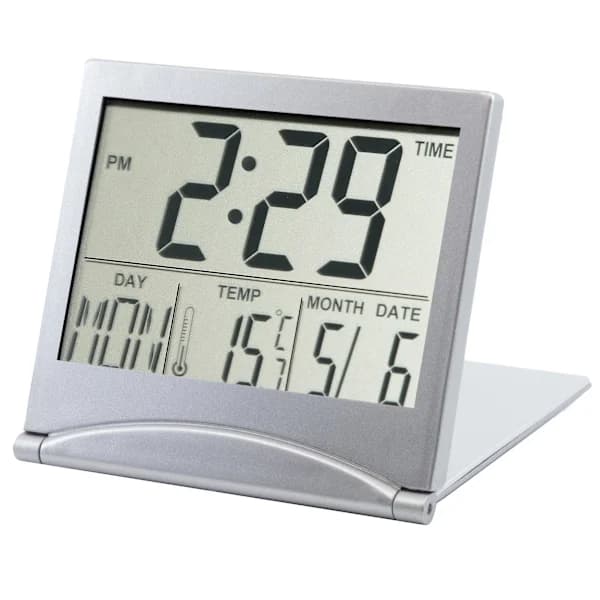 Digital LCD-skrivbordsklocka Temperatur Reseklocka, A
