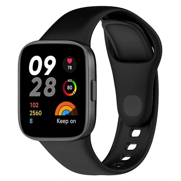 Silikonearmbånd til Xiaomi Redmi Watch 3 - Sort, SE