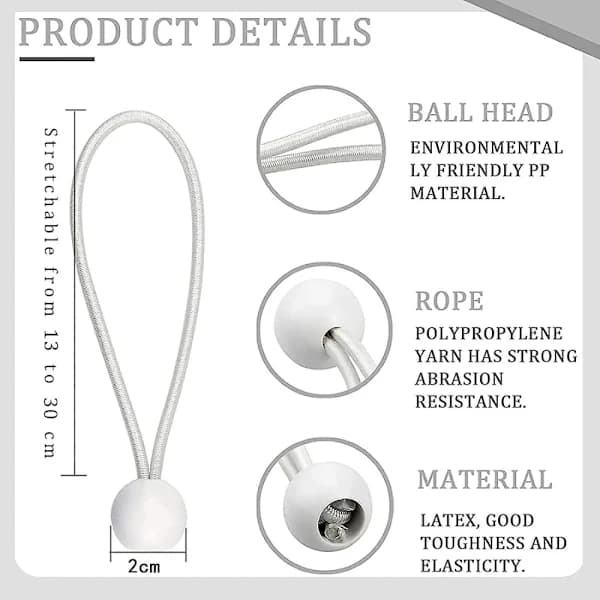25-pack elastiska spännband med kulor, A