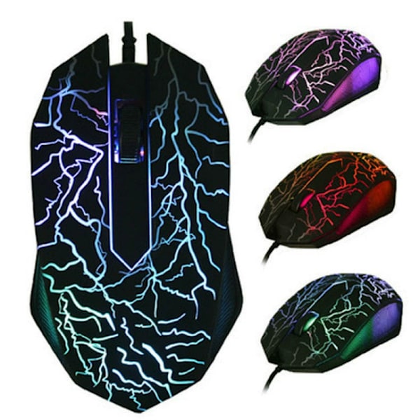 Gamingmus Bakgrundsbelysning Spricka Färgglad Mus Trådbunden Fotoelektrisk USB-Ljusmus style2 default